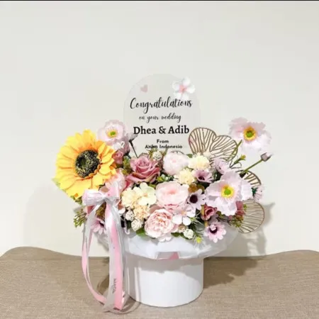 Bloom Box Akrilik Ucapan Wedding Pantai Indah Kapuk